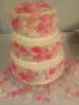 Pink Roses Wedding Cake