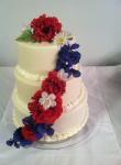 Red White and Blue Wedding Cake